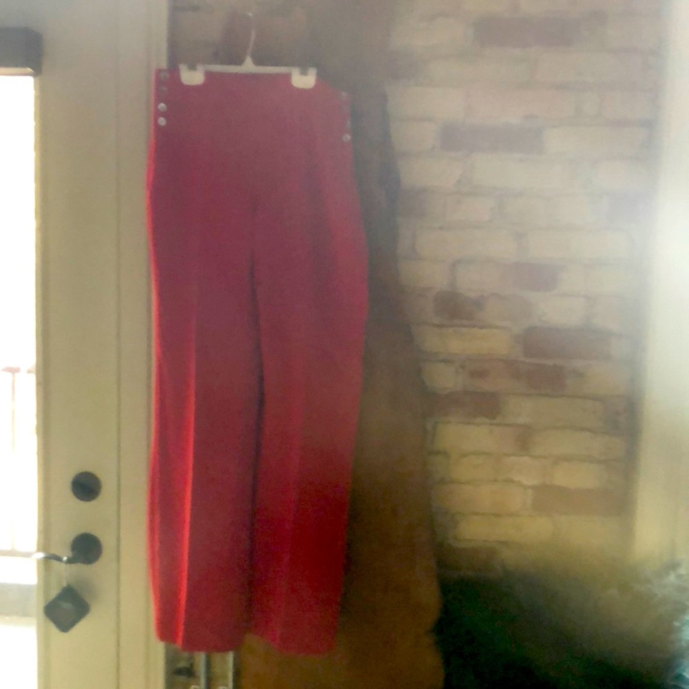 Red straight pants 👖 White House Black Market 8R side zíper